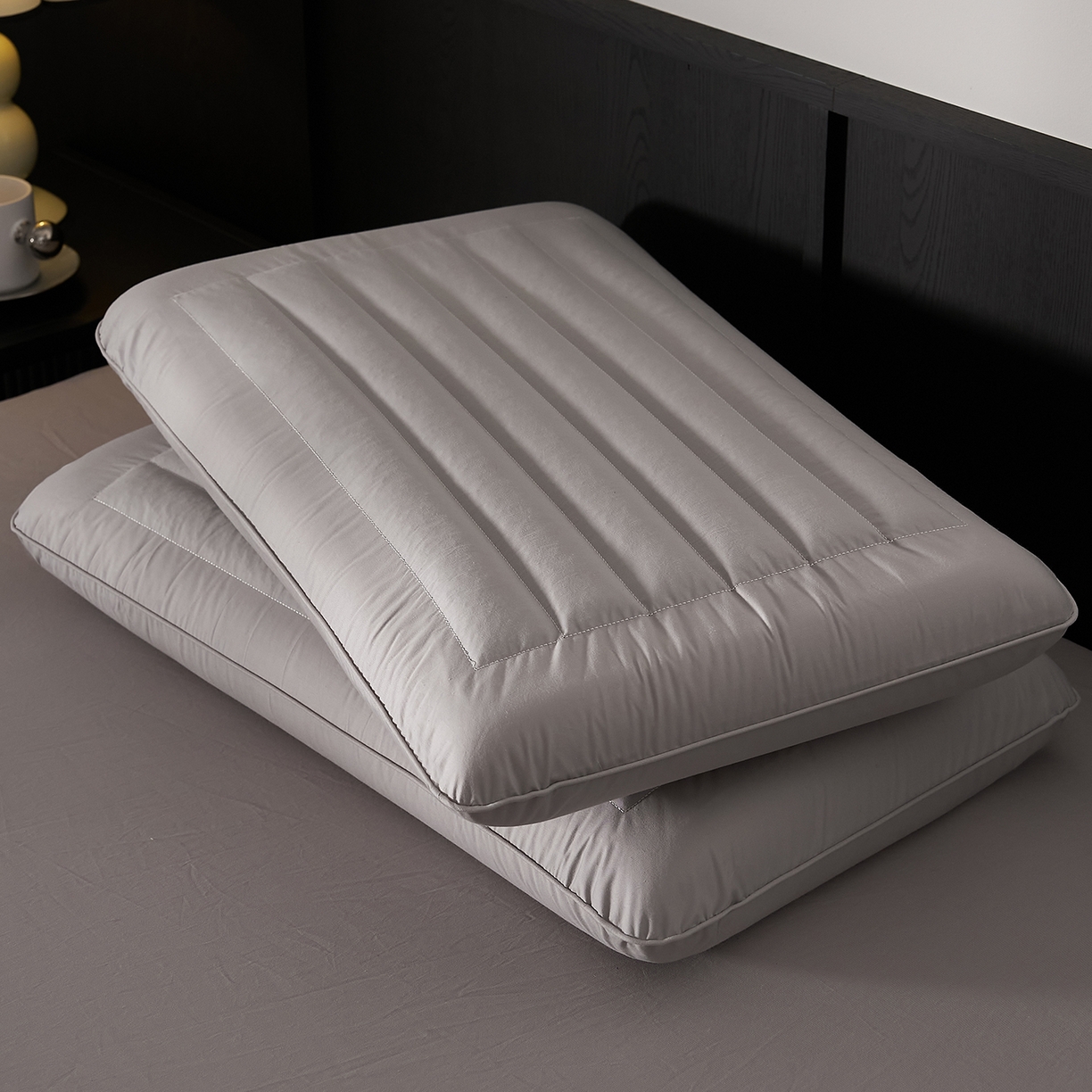 91家纺网 家纺一手货源 找家纺 乐可 2026新款全棉记忆枕荞麦枕零压草本枕枕头枕芯 零压草本枕-灰6cm