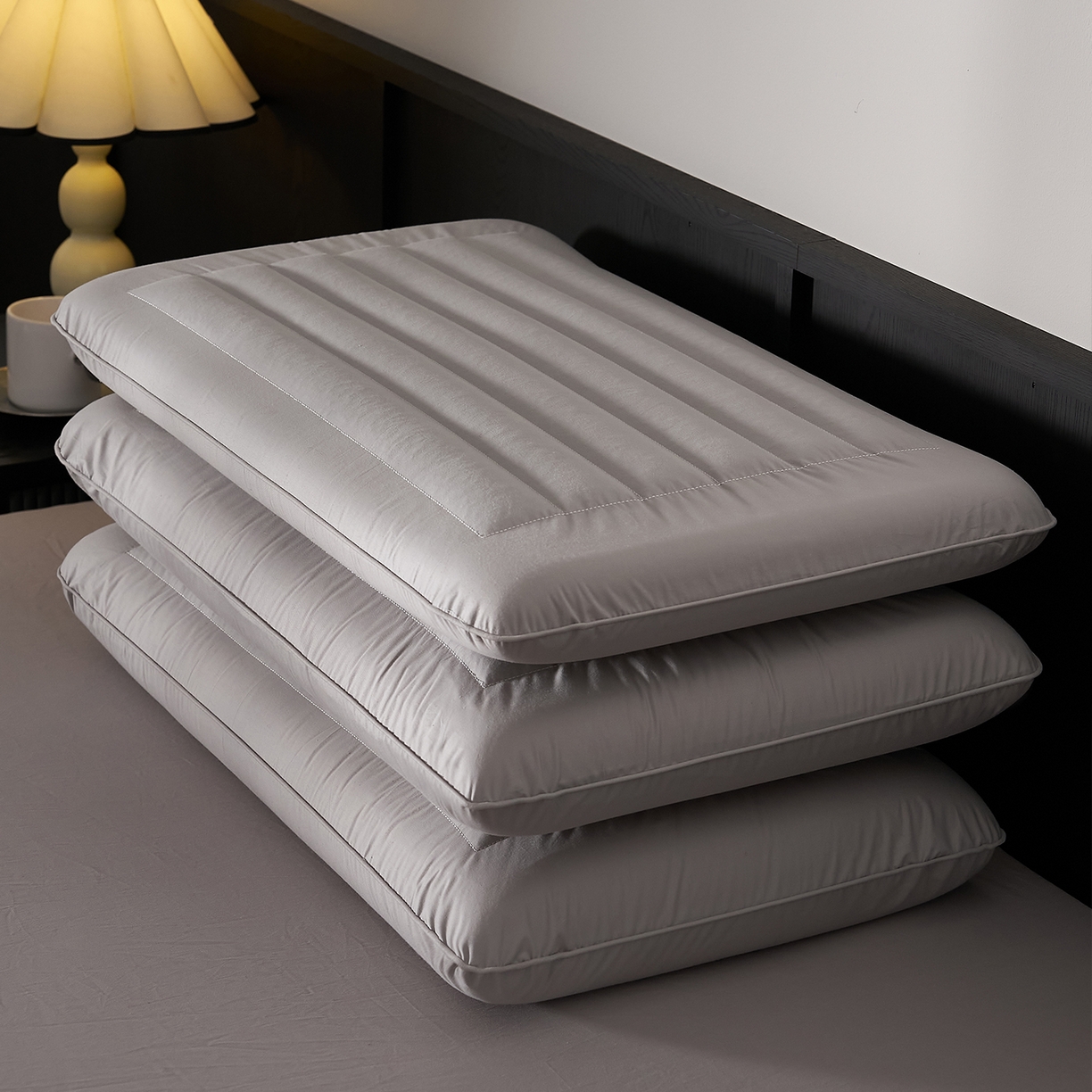 91家纺网 家纺一手货源 找家纺 乐可 2026新款全棉记忆枕荞麦枕零压草本枕枕头枕芯 零压草本枕-灰6cm