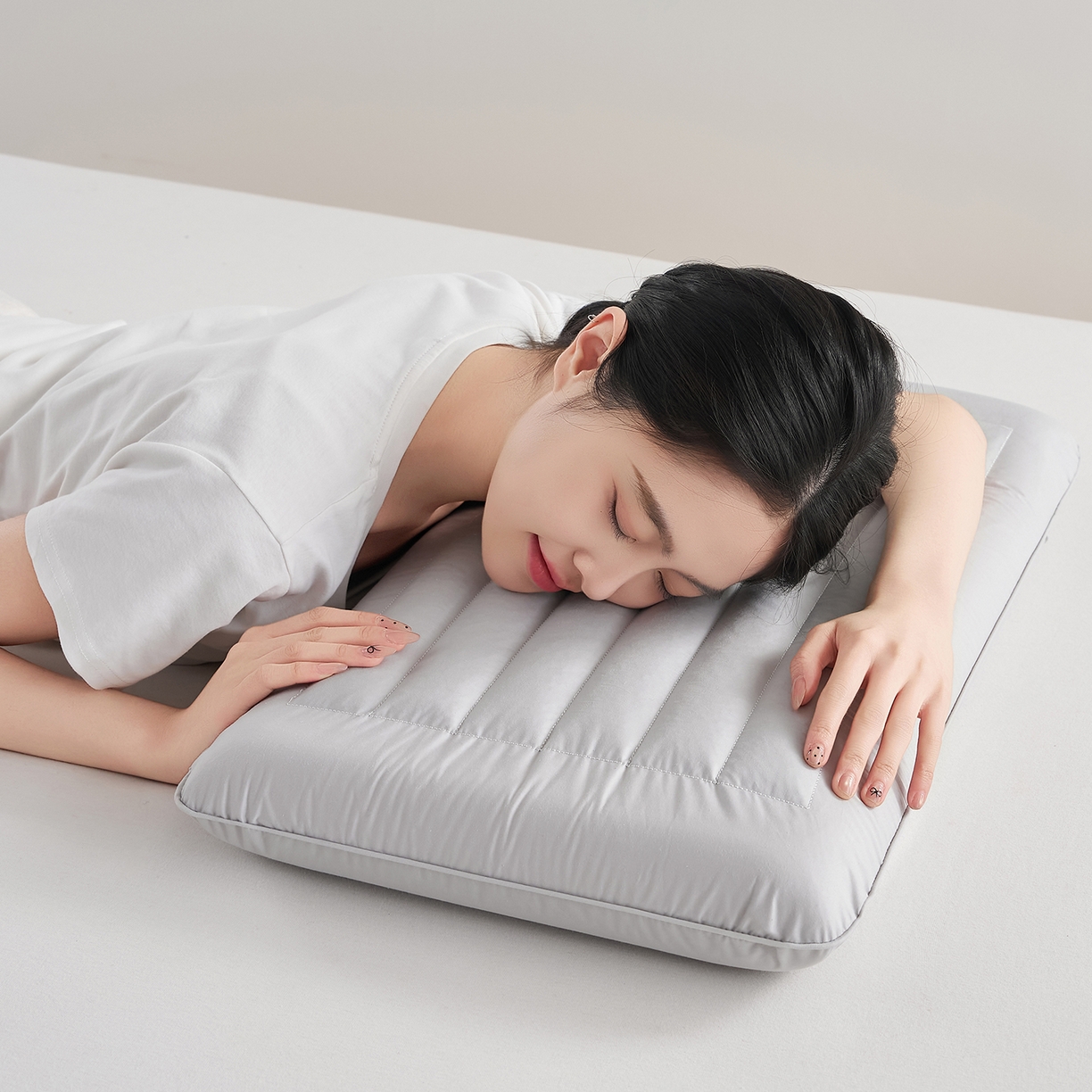 91家纺网 家纺一手货源 找家纺 乐可 2026新款全棉记忆枕荞麦枕零压草本枕枕头枕芯 零压草本枕-灰6cm