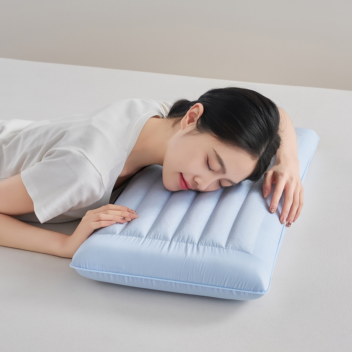 91家纺网 家纺一手货源 找家纺 乐可 2026新款全棉记忆枕荞麦枕零压草本枕枕头枕芯 零压草本枕-蓝6cm