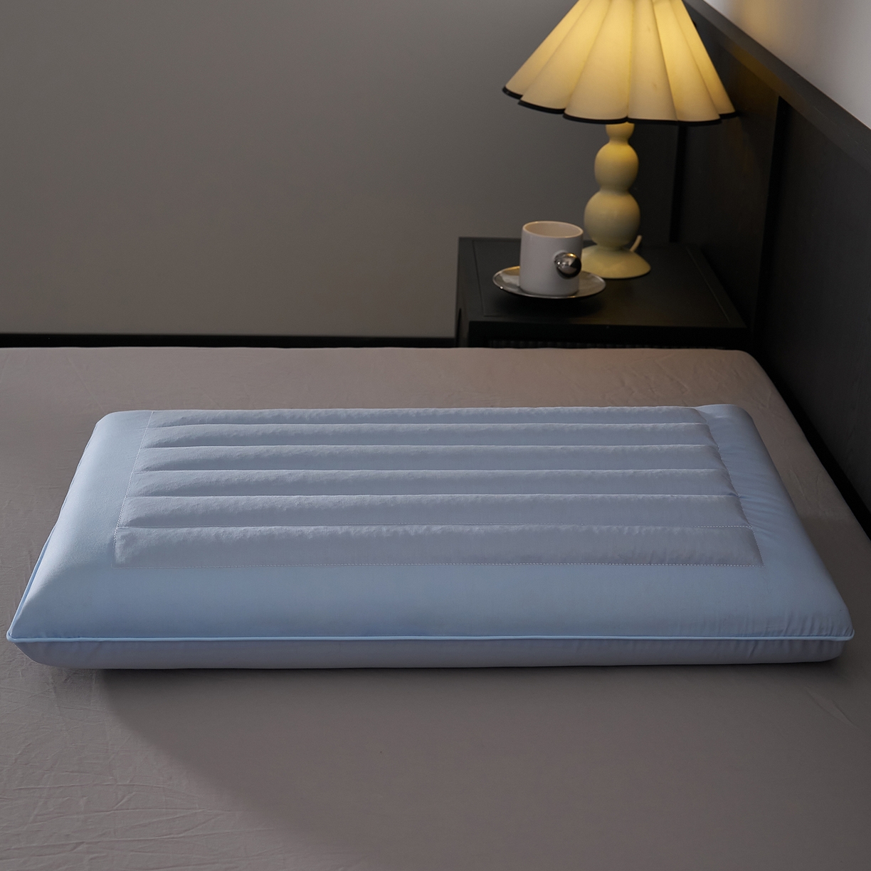 91家纺网 家纺一手货源 找家纺 乐可 2026新款全棉记忆枕荞麦枕零压草本枕枕头枕芯 零压草本枕-蓝8cm