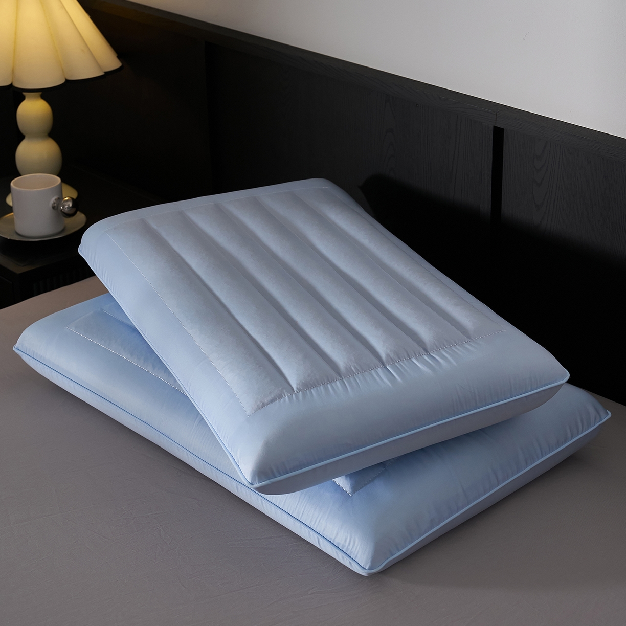 91家纺网 家纺一手货源 找家纺 乐可 2026新款全棉记忆枕荞麦枕零压草本枕枕头枕芯 零压草本枕-蓝10cm