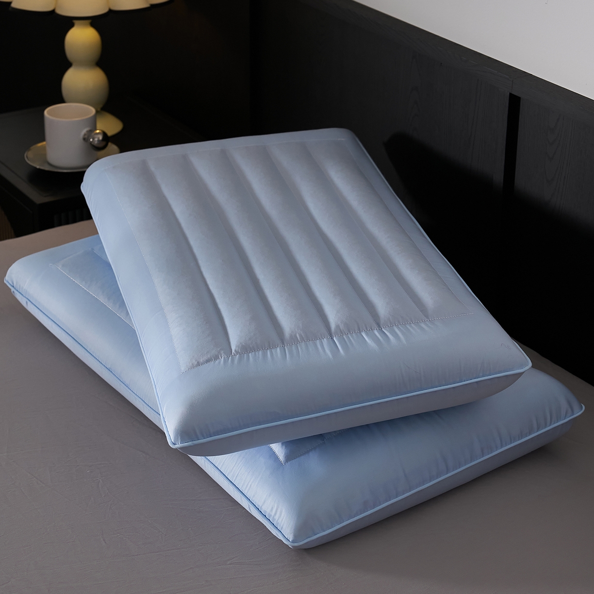 91家纺网 家纺一手货源 找家纺 乐可 2026新款全棉记忆枕荞麦枕零压草本枕枕头枕芯 零压草本枕-蓝10cm