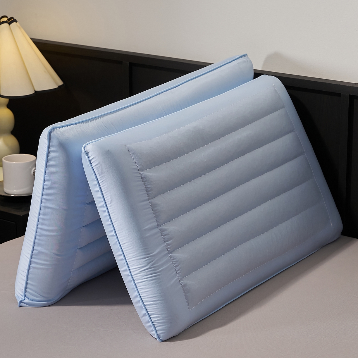 91家纺网 家纺一手货源 找家纺 乐可 2026新款全棉记忆枕荞麦枕零压草本枕枕头枕芯 零压草本枕-蓝8cm