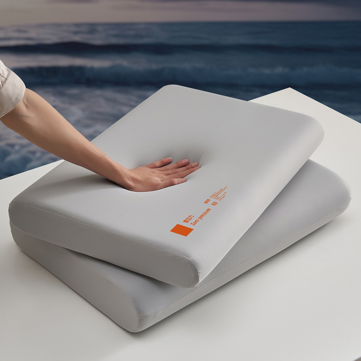 91家纺网 家纺一手货源 找家纺 乐可 2026新款记忆绵小蓝枕K8枕头枕芯 K8记忆绵小蓝枕-灰8cm