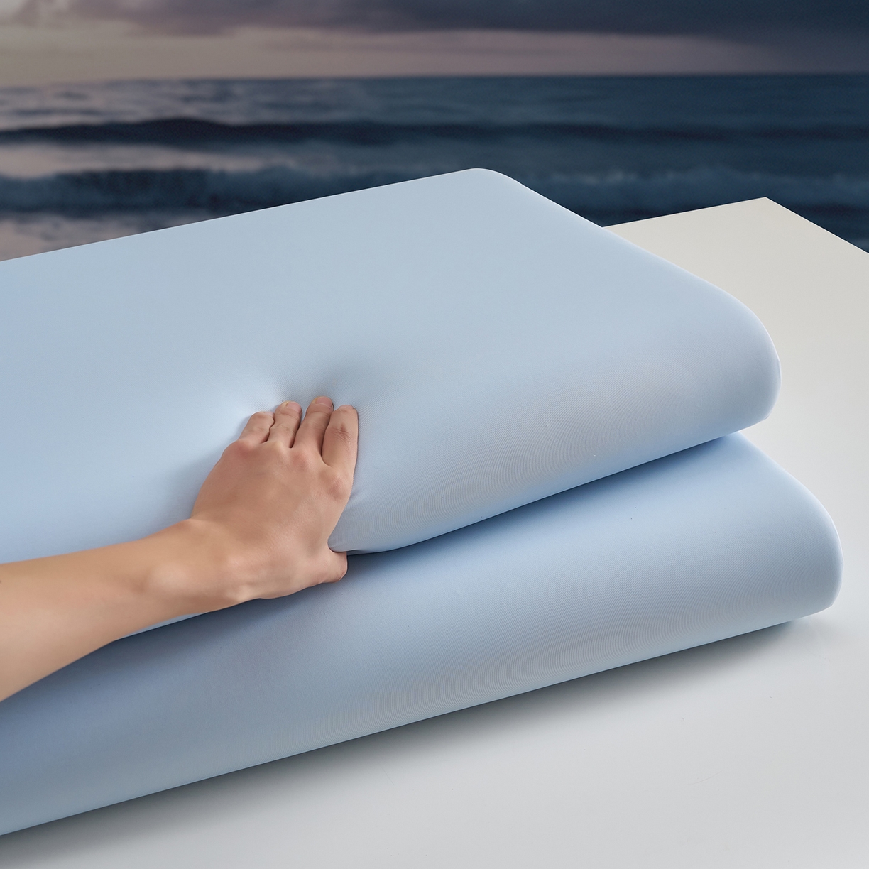 91家纺网 家纺一手货源 找家纺 乐可 2026新款记忆绵小蓝枕K8枕头枕芯 K8记忆绵小蓝枕-蓝8cm