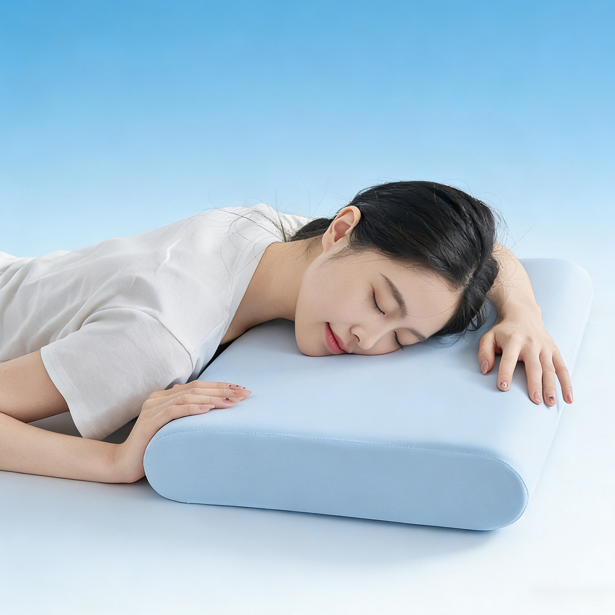 91家纺网 家纺一手货源 找家纺 乐可 2026新款记忆绵小蓝枕K8枕头枕芯 K8记忆绵小蓝枕-蓝8cm