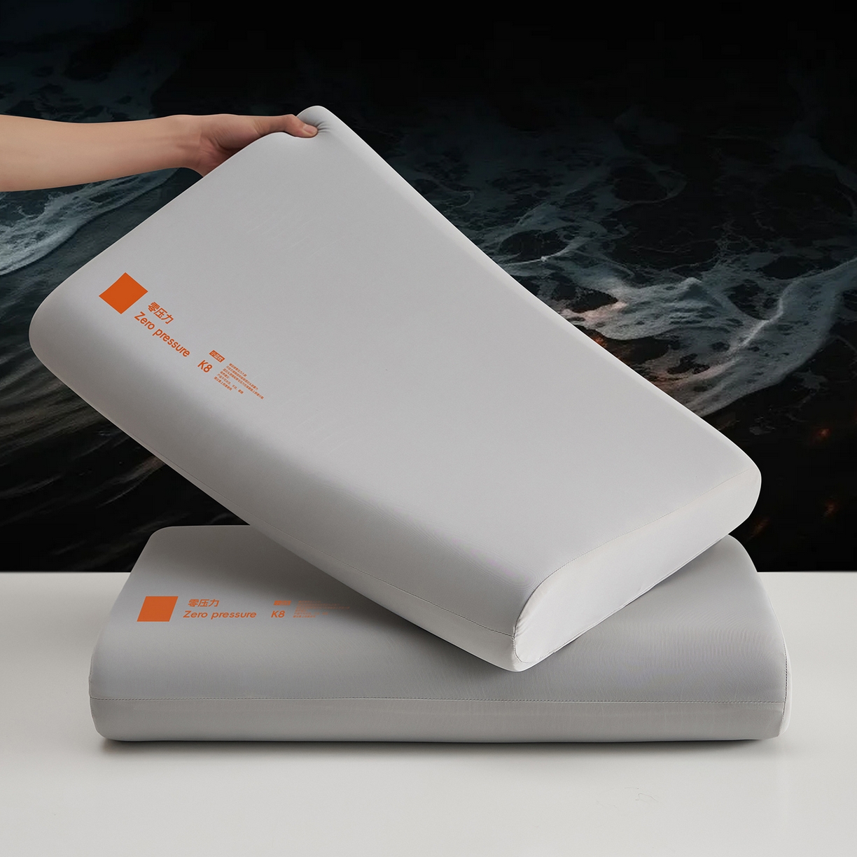 91家纺网 家纺一手货源 找家纺 乐可 2026新款记忆绵小蓝枕K8枕头枕芯 K8记忆绵小蓝枕-灰10cm