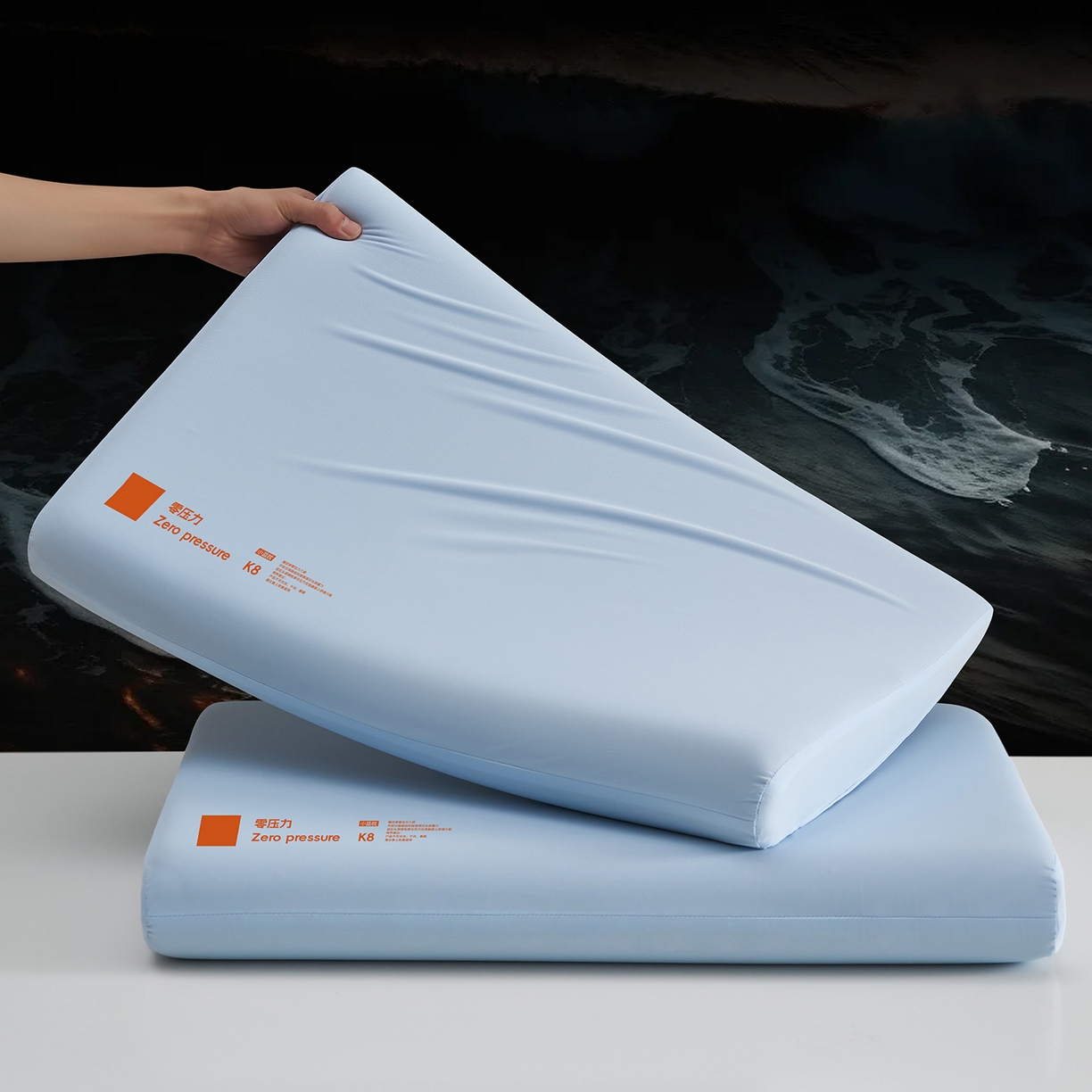 91家纺网 家纺一手货源 找家纺 乐可 2026新款记忆绵小蓝枕K8枕头枕芯 K8记忆绵小蓝枕-蓝8cm