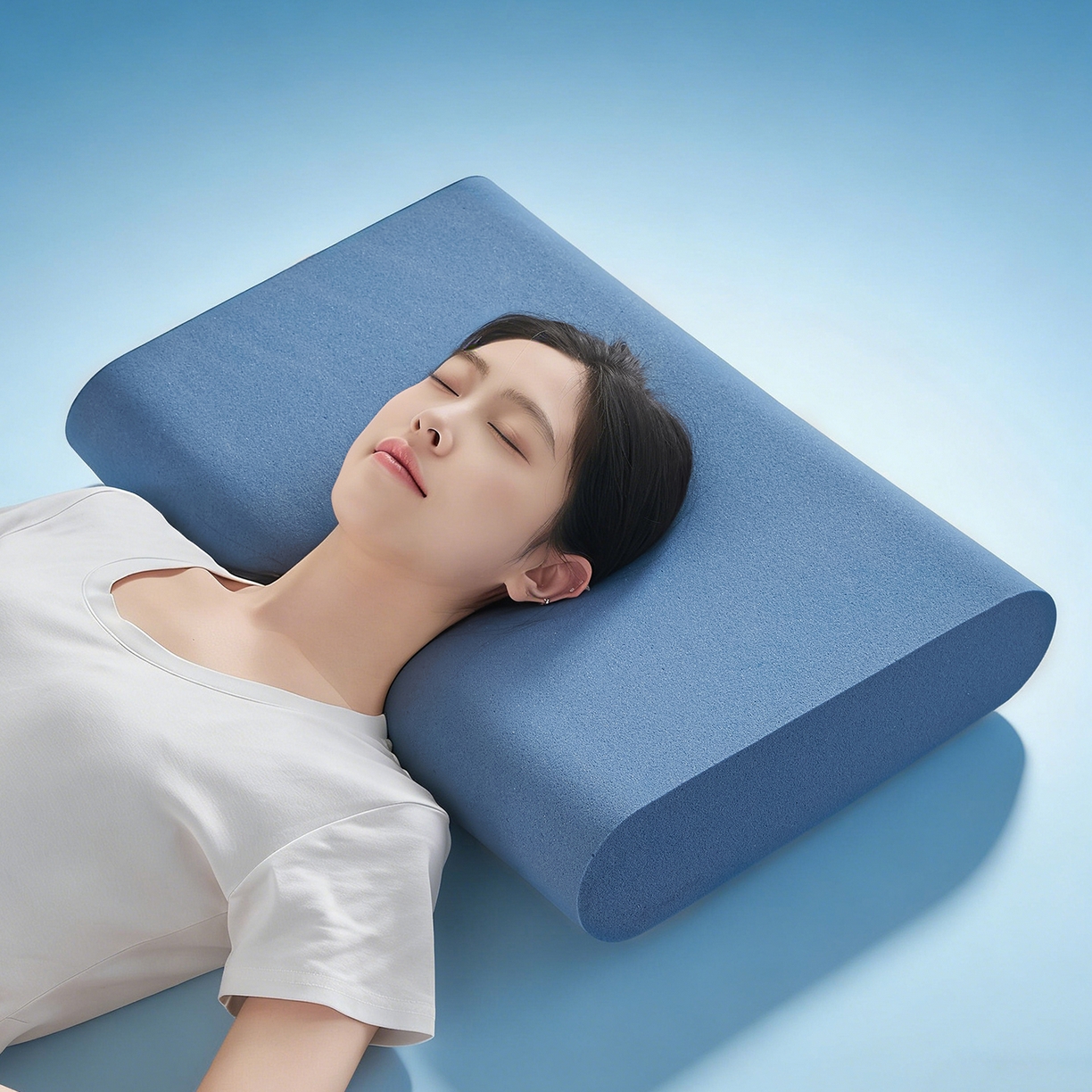 91家纺网 家纺一手货源 找家纺 乐可 2026新款记忆绵小蓝枕K8枕头枕芯 K8记忆绵小蓝枕-蓝8cm