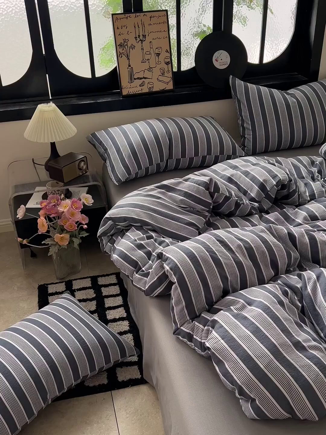 91家纺网 家纺一手货源 找家纺 （总）花伞家居 2026新款中古风双层纱简约格纹系列（提供买家秀）