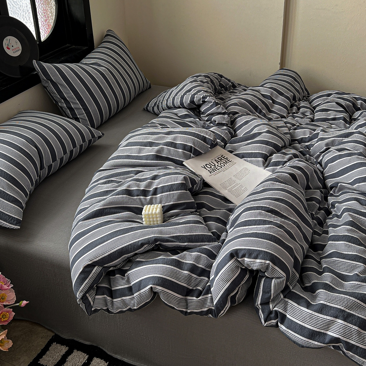 91家纺网 家纺一手货源 找家纺 （总）花伞家居 2026新款中古风双层纱简约格纹系列（提供买家秀）