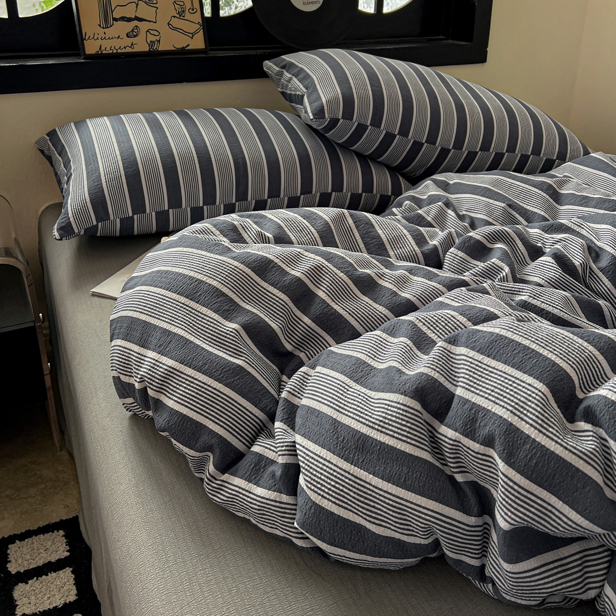 91家纺网 家纺一手货源 找家纺 （总）花伞家居 2026新款中古风双层纱简约格纹系列（提供买家秀）