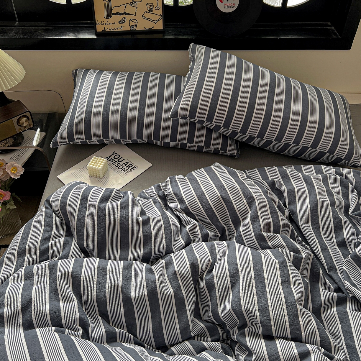 91家纺网 家纺一手货源 找家纺 （总）花伞家居 2026新款中古风双层纱简约格纹系列（提供买家秀）