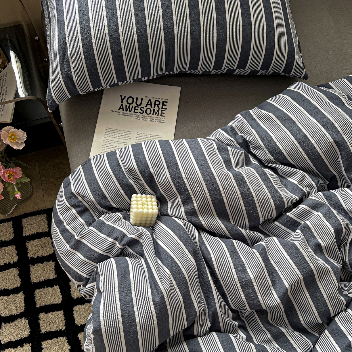 91家纺网 家纺一手货源 找家纺 （总）花伞家居 2026新款中古风双层纱简约格纹系列（提供买家秀）