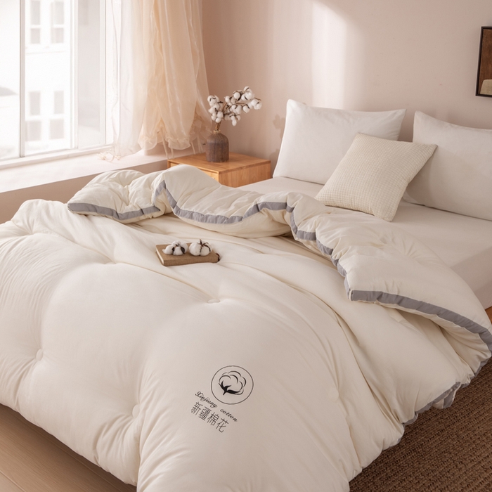 91家纺网 家纺一手货源 找家纺 （总）圣梦莱羽绒家纺 2026新款A类棉花被夏被水洗棉春秋被7A抗菌被芯