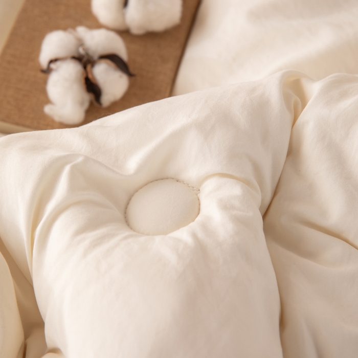 91家纺网 家纺一手货源 找家纺 圣梦莱羽绒家纺 2026新款A类棉花被夏被水洗棉春秋被7A抗菌被芯 米白