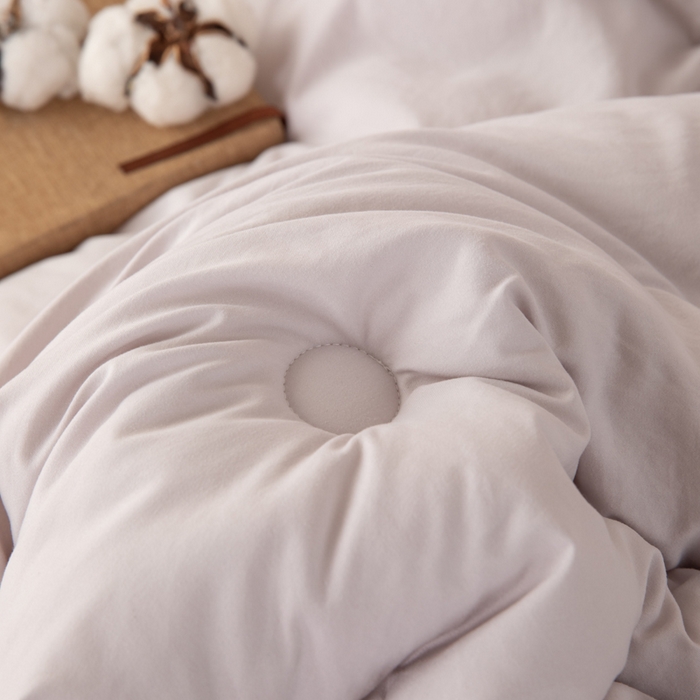 91家纺网 家纺一手货源 找家纺 圣梦莱羽绒家纺 2026新款A类棉花被夏被水洗棉春秋被7A抗菌被芯 灰