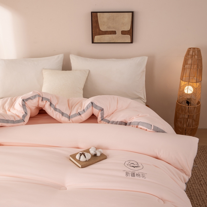 91家纺网 家纺一手货源 找家纺 圣梦莱羽绒家纺 2026新款A类棉花被夏被水洗棉春秋被7A抗菌被芯 玉色