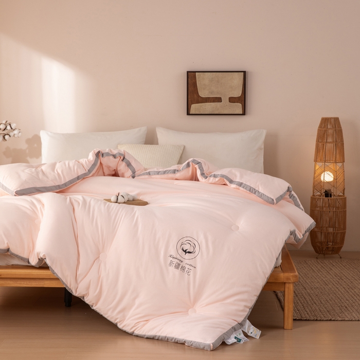 91家纺网 家纺一手货源 找家纺 圣梦莱羽绒家纺 2026新款A类棉花被夏被水洗棉春秋被7A抗菌被芯 玉色