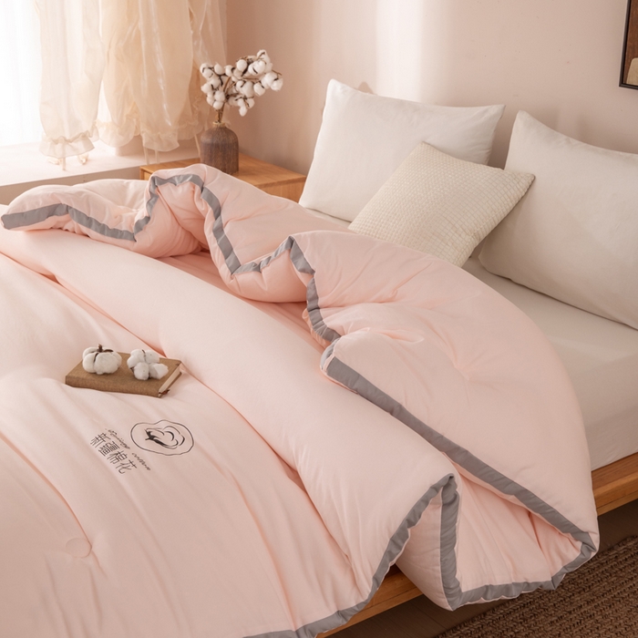 91家纺网 家纺一手货源 找家纺 圣梦莱羽绒家纺 2026新款A类棉花被夏被水洗棉春秋被7A抗菌被芯 玉色