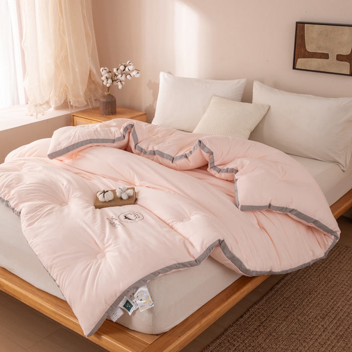 91家纺网 家纺一手货源 找家纺 圣梦莱羽绒家纺 2026新款A类棉花被夏被水洗棉春秋被7A抗菌被芯 玉色