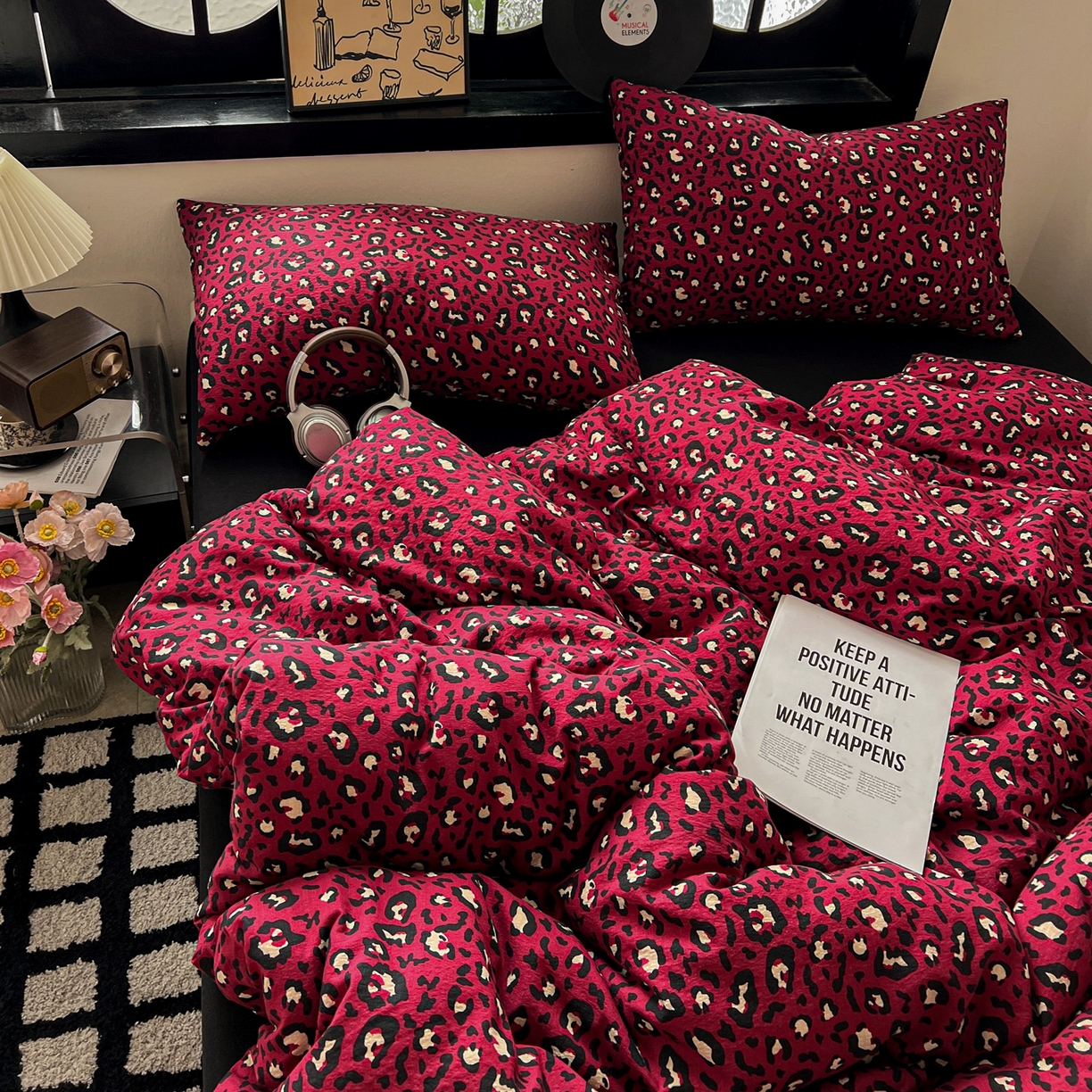 91家纺网 家纺一手货源 找家纺 花伞家居 2026新款中古风双层纱简约格纹系列（提供买家秀） 热情豹纹