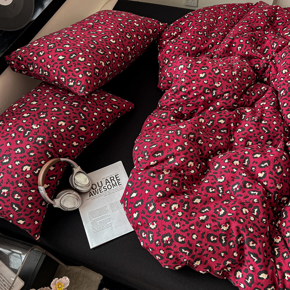 91家纺网 家纺一手货源 找家纺 花伞家居 2026新款中古风双层纱简约格纹系列（提供买家秀） 热情豹纹