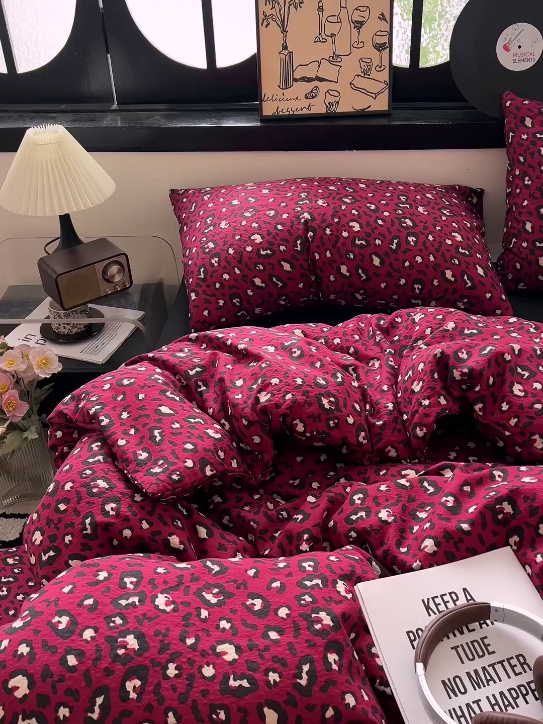 91家纺网 家纺一手货源 找家纺 花伞家居 2026新款中古风双层纱简约格纹系列（提供买家秀） 热情豹纹