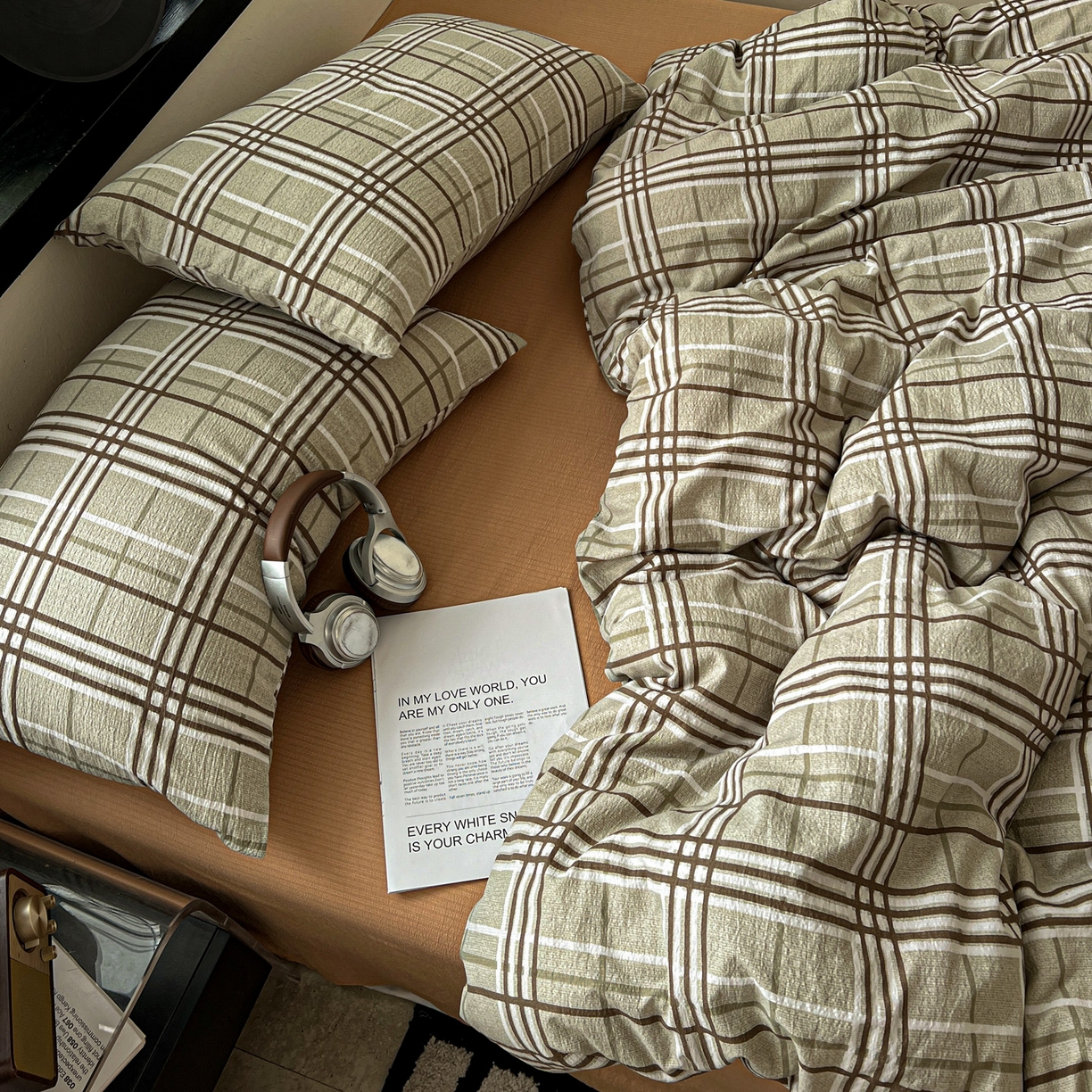 91家纺网 家纺一手货源 找家纺 花伞家居 2026新款中古风双层纱简约格纹系列（提供买家秀） 英伦格纹