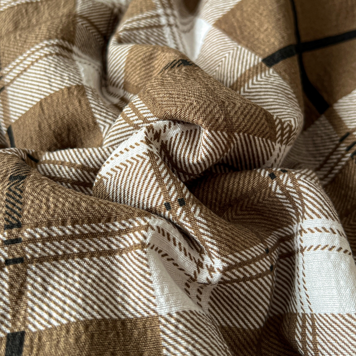 91家纺网 家纺一手货源 找家纺 花伞家居 2026新款中古风双层纱简约格纹系列（提供买家秀） 中古森系