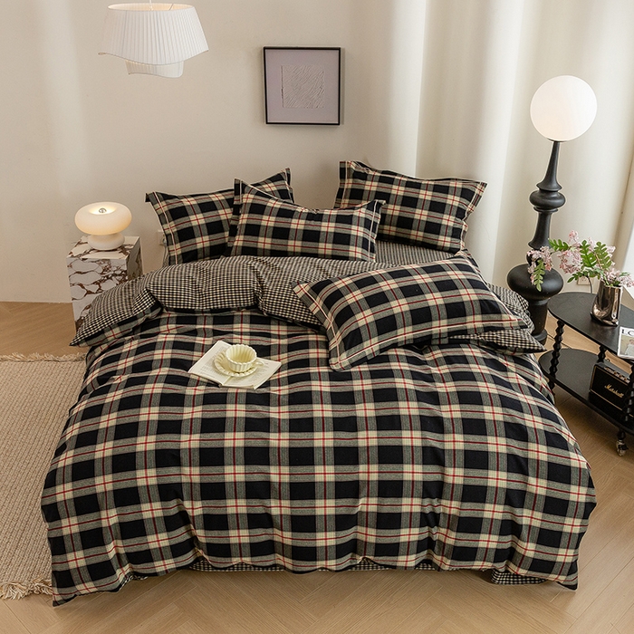 91家纺网 家纺一手货源 找家纺 （总）喜四方 2026新款全棉色织水洗棉四件套