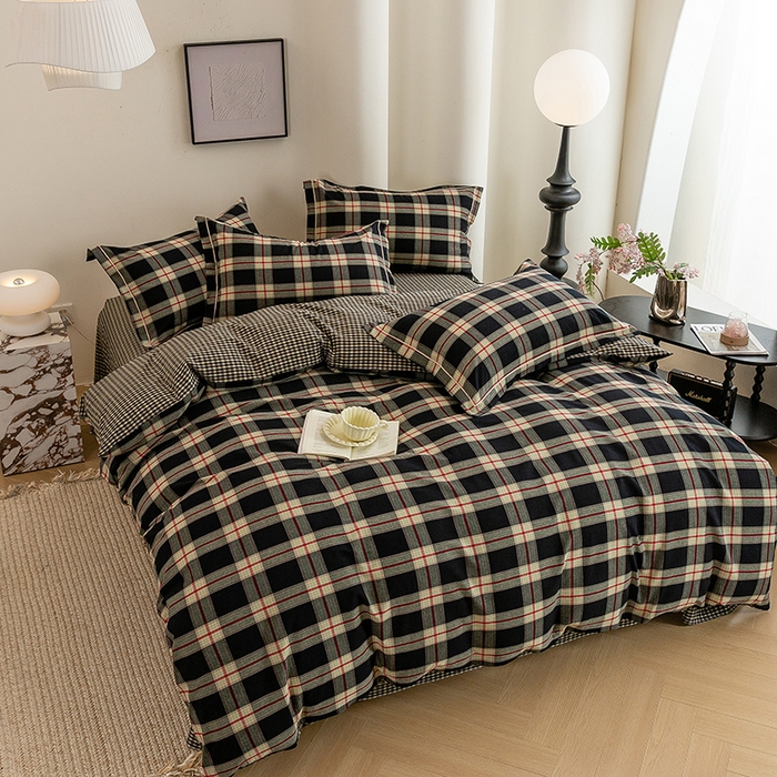 91家纺网 家纺一手货源 找家纺 （总）喜四方 2026新款全棉色织水洗棉四件套