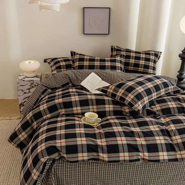 91家纺网 家纺一手货源 找家纺 （总）喜四方 2026新款全棉色织水洗棉四件套