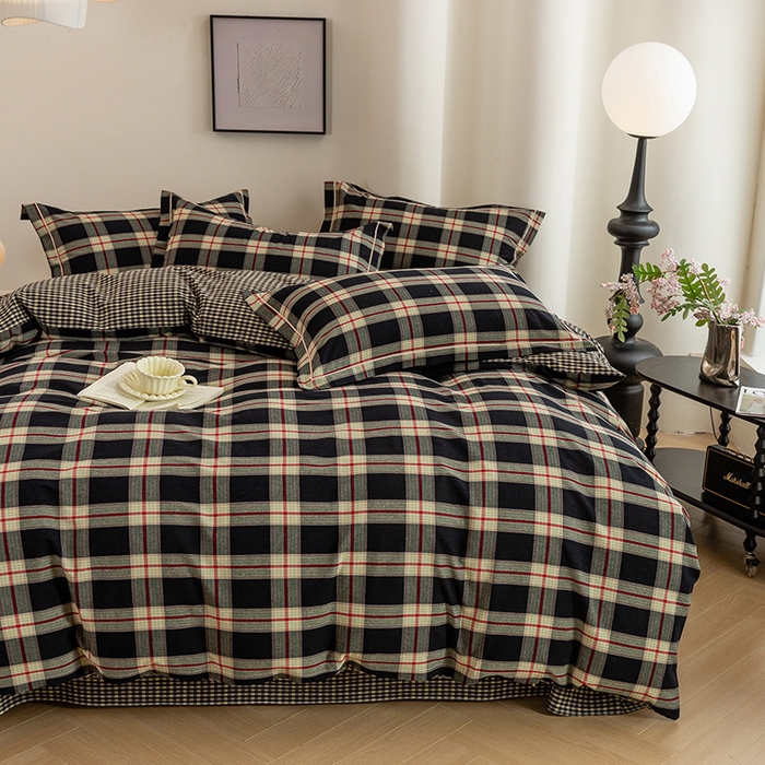 91家纺网 家纺一手货源 找家纺 （总）喜四方 2026新款全棉色织水洗棉四件套