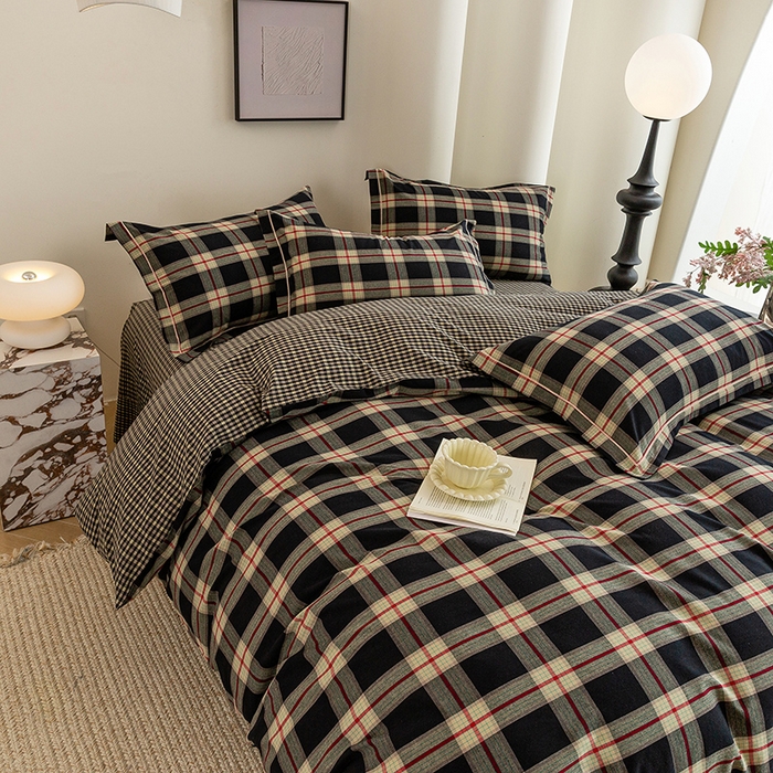 91家纺网 家纺一手货源 找家纺 （总）喜四方 2026新款全棉色织水洗棉四件套