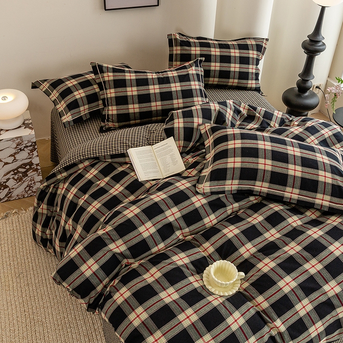 91家纺网 家纺一手货源 找家纺 （总）喜四方 2026新款全棉色织水洗棉四件套