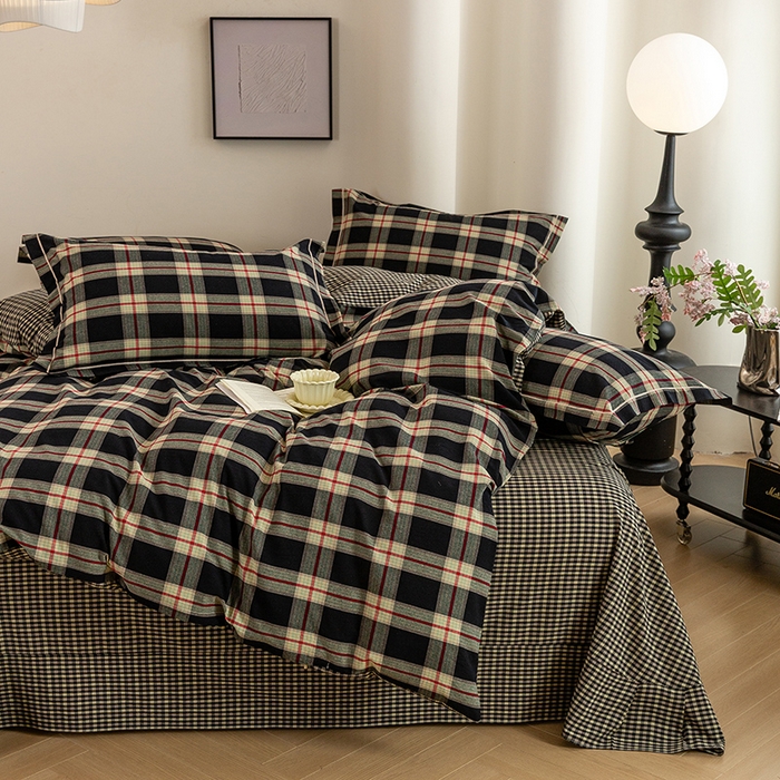 91家纺网 家纺一手货源 找家纺 （总）喜四方 2026新款全棉色织水洗棉四件套