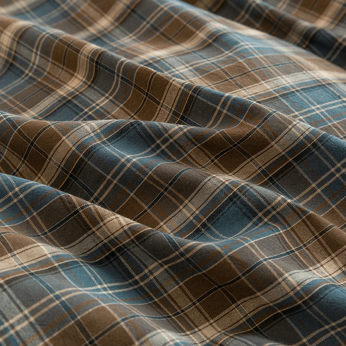 91家纺网 家纺一手货源 找家纺 喜四方 2026新款全棉色织水洗棉四件套 苏格兰（兰咖）