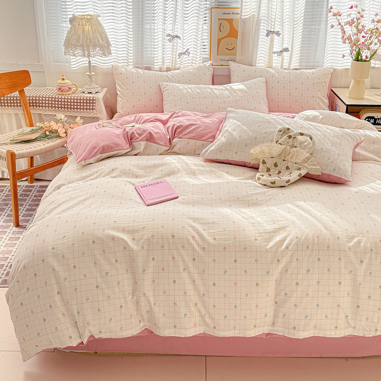 91家纺网 家纺一手货源 找家纺 （总）名品家纺 2026新款古法水洗仿棉云感纱四件套 提供买家秀