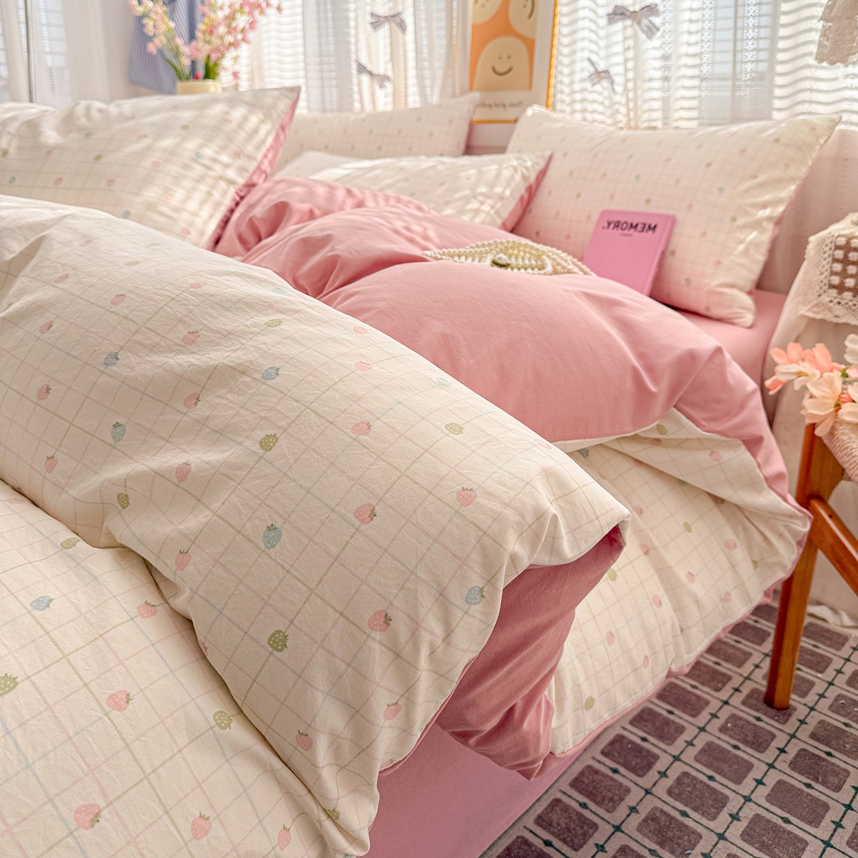 91家纺网 家纺一手货源 找家纺 （总）名品家纺 2026新款古法水洗仿棉云感纱四件套 提供买家秀