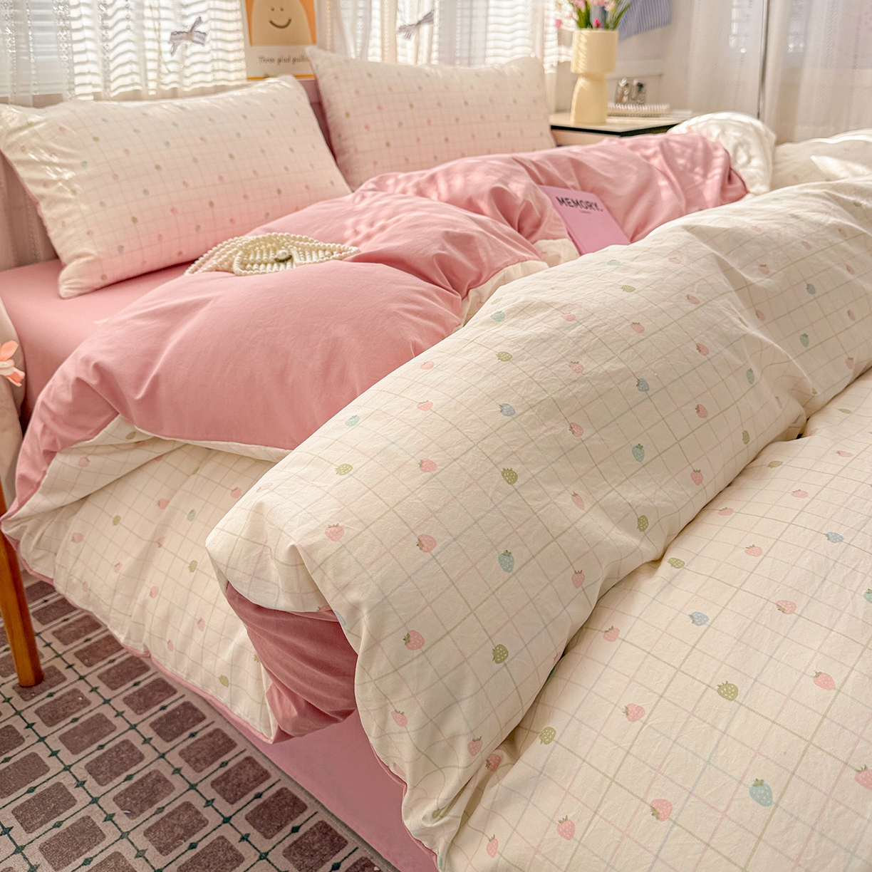 91家纺网 家纺一手货源 找家纺 （总）名品家纺 2026新款古法水洗仿棉云感纱四件套 提供买家秀