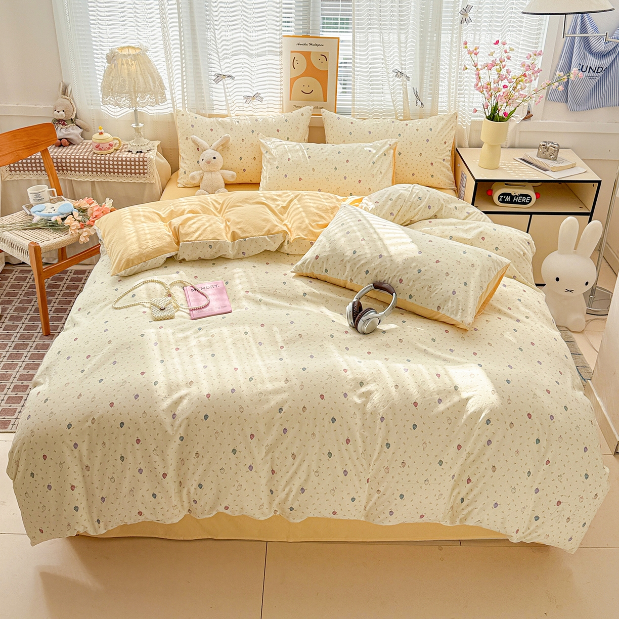 91家纺网 家纺一手货源 找家纺 （总）名品家纺 2026新款古法水洗仿棉云感纱四件套 提供买家秀