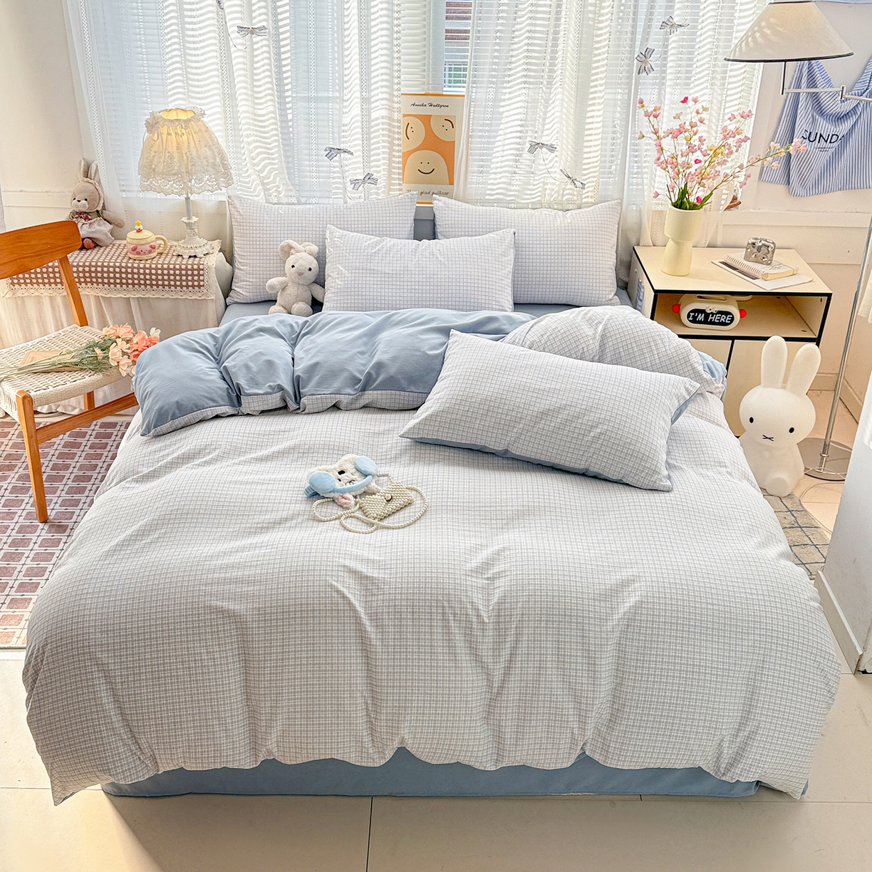 91家纺网 家纺一手货源 找家纺 （总）名品家纺 2026新款古法水洗仿棉云感纱四件套 提供买家秀