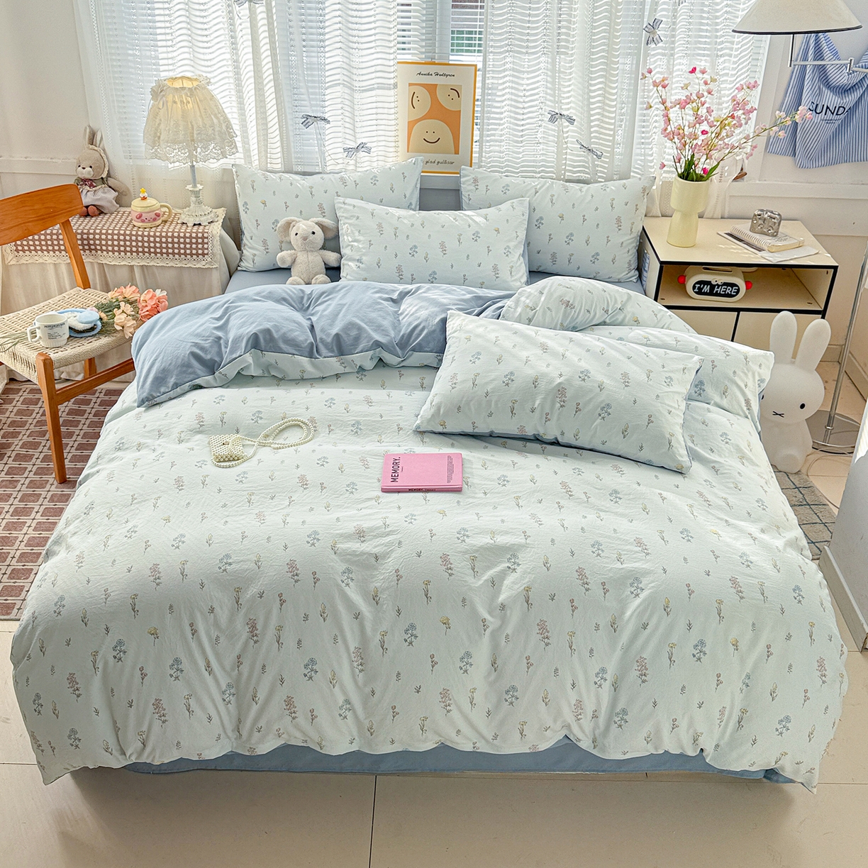 91家纺网 家纺一手货源 找家纺 （总）名品家纺 2026新款古法水洗仿棉云感纱四件套 提供买家秀