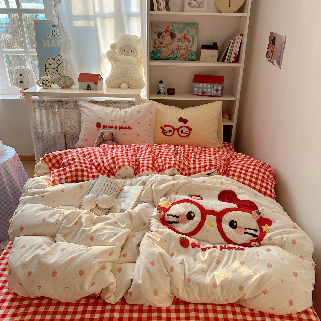 91家纺网 家纺一手货源 找家纺 初念 2026新款2026超软糯可爱系毛巾绣四件套系列提供买家秀 时髦小猫