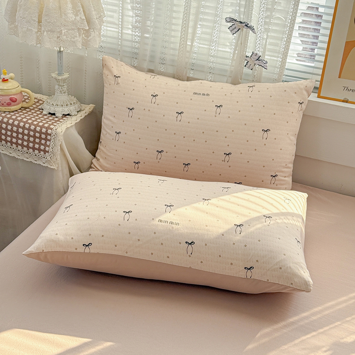 91家纺网 家纺一手货源 找家纺 名品家纺 2026新款古法水洗仿棉云感纱四件套 提供买家秀 蝴蝶结