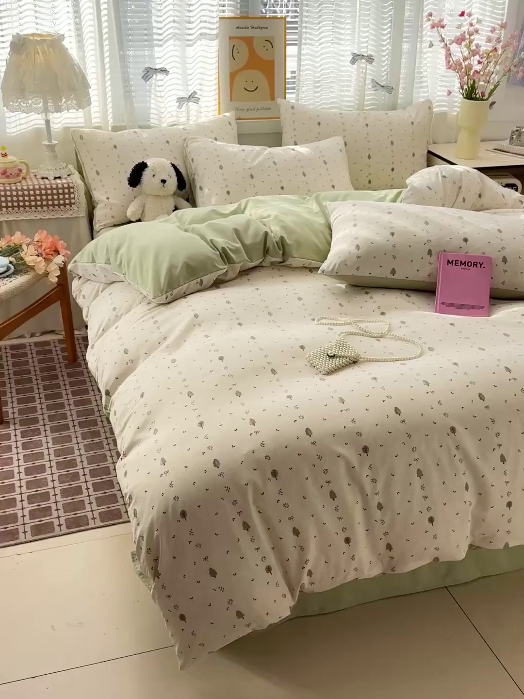 91家纺网 家纺一手货源 找家纺 名品家纺 2026新款古法水洗仿棉云感纱四件套 提供买家秀 森林