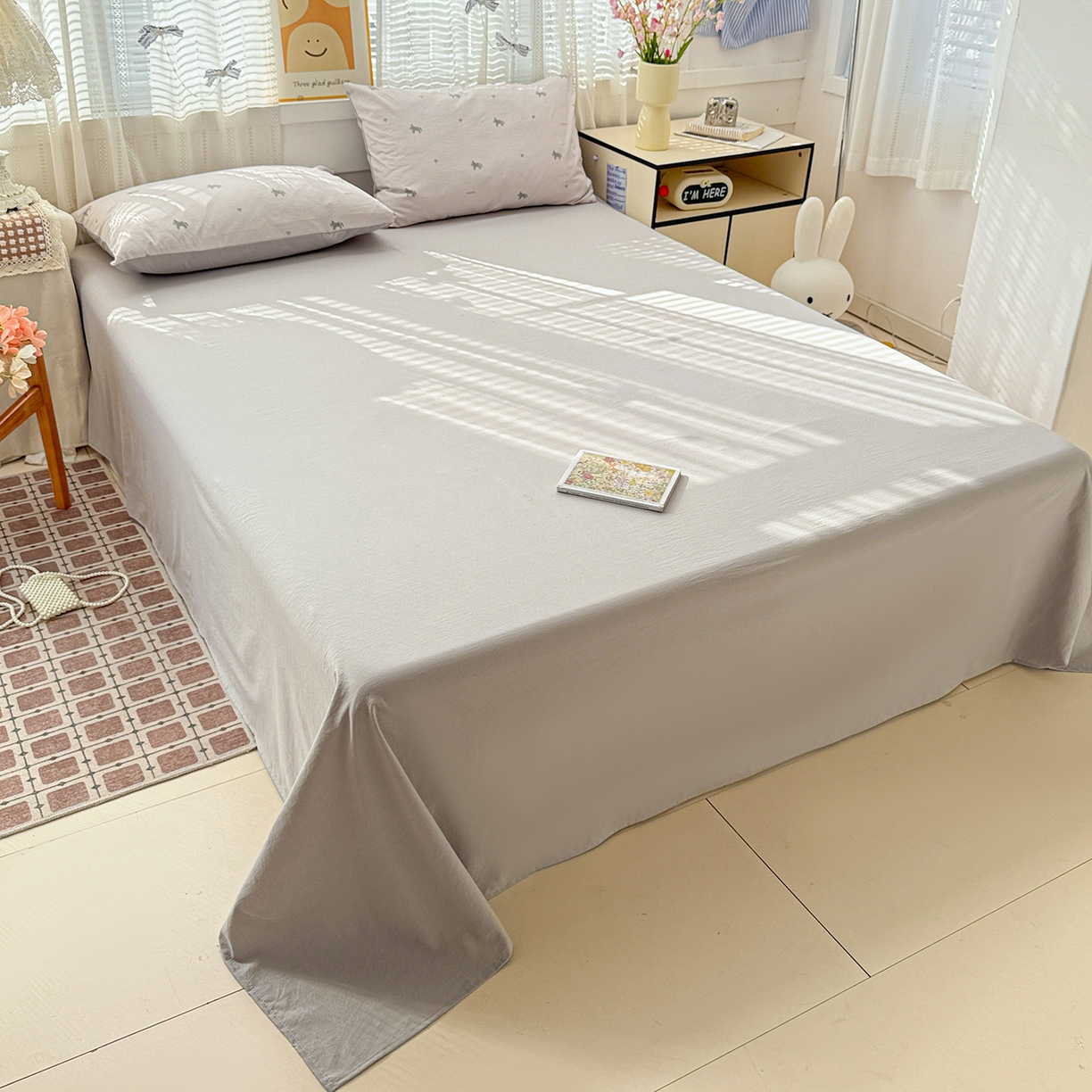 91家纺网 家纺一手货源 找家纺 名品家纺 2026新款古法水洗仿棉云感纱四件套 提供买家秀 手绘小马