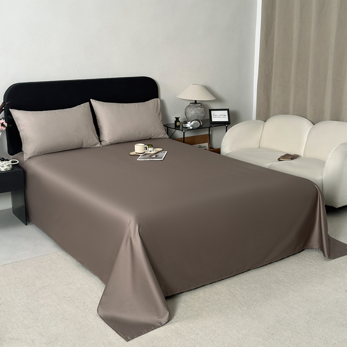 91家纺网 家纺一手货源 找家纺 富馨莱 2026新款100支长绒棉色织大提花四件套单品床单系列 凤鸣-可可棕